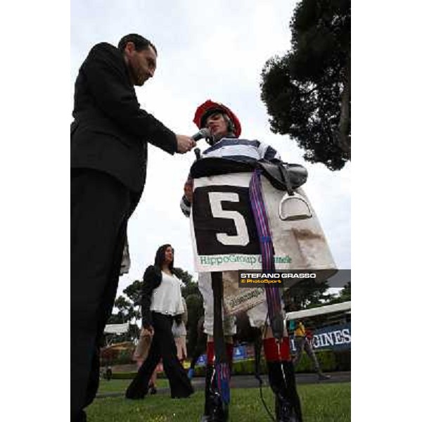 Andrea Atzeni on Marvi Thunders wins the Premio Emirates Airline Rome, Capannelle racecourse,11th may 2014 photo Stefano Grasso