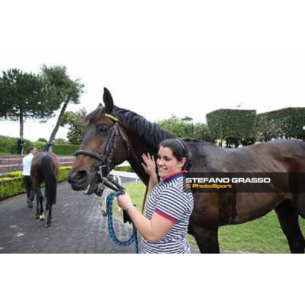 Andrea Atzeni on Marvi Thunders wins the Premio Emirates Airline Rome, Capannelle racecourse,11th may 2014 photo Stefano Grasso