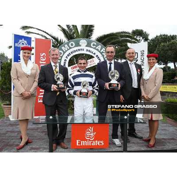 Andrea Atzeni on Marvi Thunders wins the Premio Emirates Airline Rome, Capannelle racecourse,11th may 2014 photo Stefano Grasso