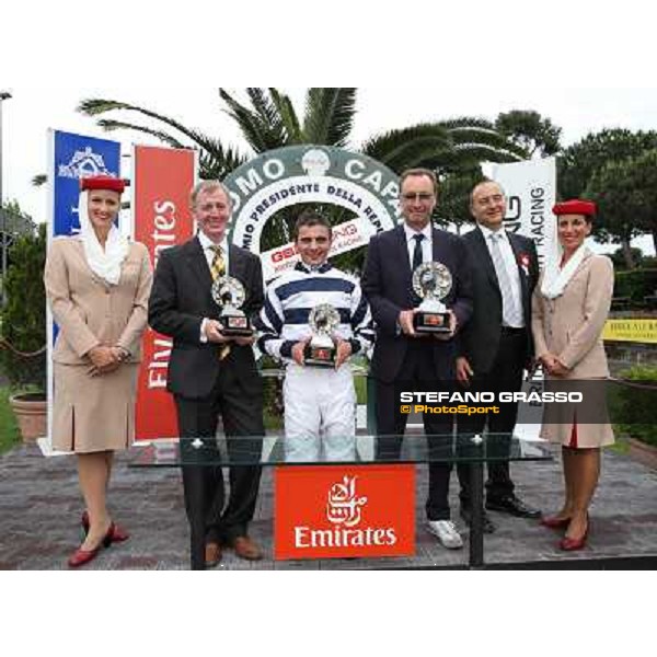 Andrea Atzeni on Marvi Thunders wins the Premio Emirates Airline Rome, Capannelle racecourse,11th may 2014 photo Stefano Grasso