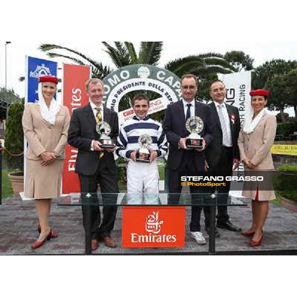 Andrea Atzeni on Marvi Thunders wins the Premio Emirates Airline Rome, Capannelle racecourse,11th may 2014 photo Stefano Grasso