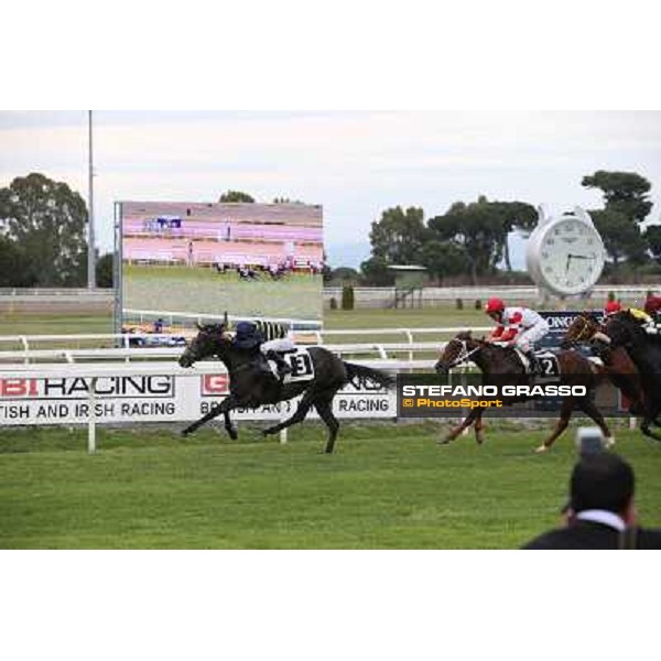 Francesco Dettori on Konkan wins the Premio Jebel Ali racecourse Rome, Capannelle racecourse,11th may 2014 photo Stefano Grasso