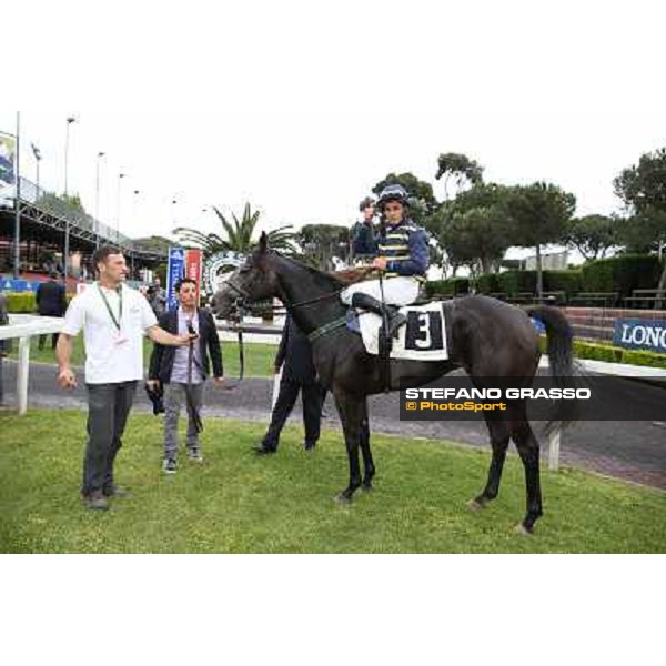 Francesco Dettori on Konkan wins the Premio Jebel Ali racecourse Rome, Capannelle racecourse,11th may 2014 photo Stefano Grasso