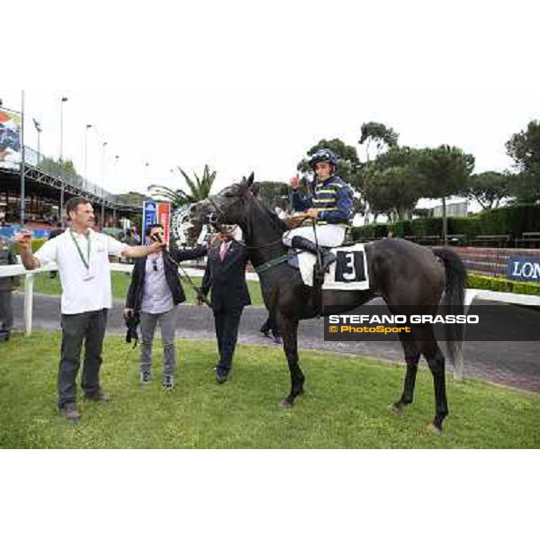 Francesco Dettori on Konkan wins the Premio Jebel Ali racecourse Rome, Capannelle racecourse,11th may 2014 photo Stefano Grasso