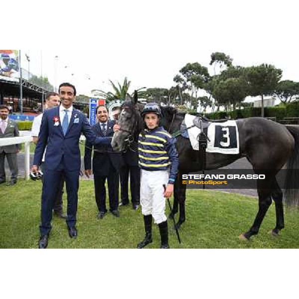 Francesco Dettori on Konkan wins the Premio Jebel Ali racecourse Rome, Capannelle racecourse,11th may 2014 photo Stefano Grasso