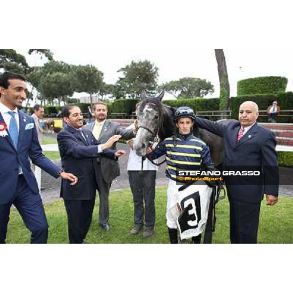 Francesco Dettori on Konkan wins the Premio Jebel Ali racecourse Rome, Capannelle racecourse,11th may 2014 photo Stefano Grasso