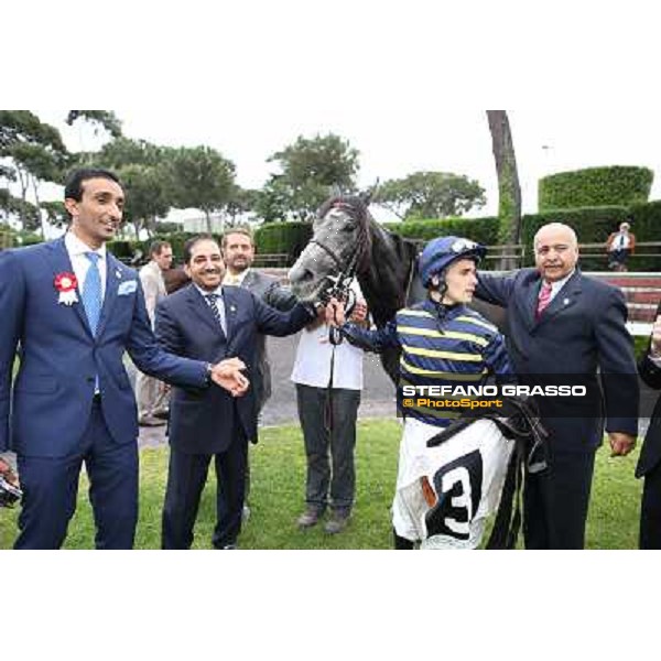 Francesco Dettori on Konkan wins the Premio Jebel Ali racecourse Rome, Capannelle racecourse,11th may 2014 photo Stefano Grasso