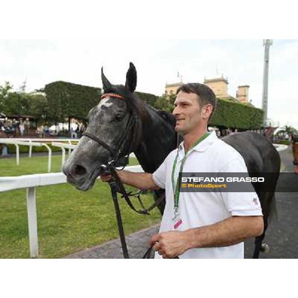 Francesco Dettori on Konkan wins the Premio Jebel Ali racecourse Rome, Capannelle racecourse,11th may 2014 photo Stefano Grasso