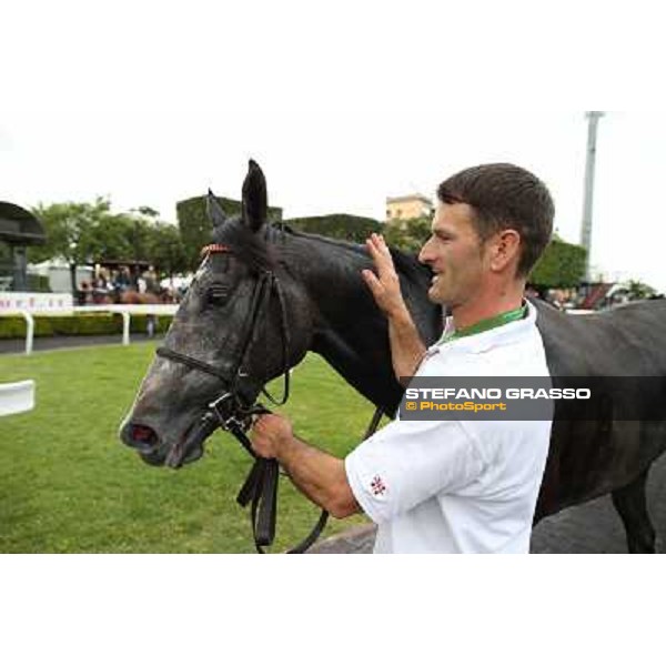 Francesco Dettori on Konkan wins the Premio Jebel Ali racecourse Rome, Capannelle racecourse,11th may 2014 photo Stefano Grasso