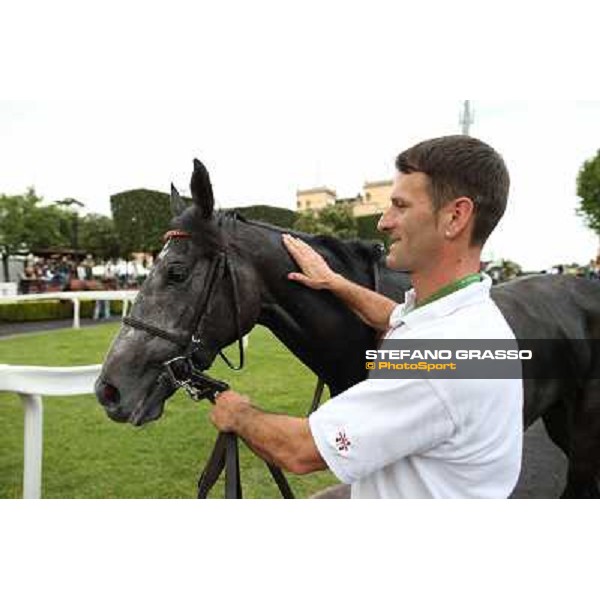 Francesco Dettori on Konkan wins the Premio Jebel Ali racecourse Rome, Capannelle racecourse,11th may 2014 photo Stefano Grasso