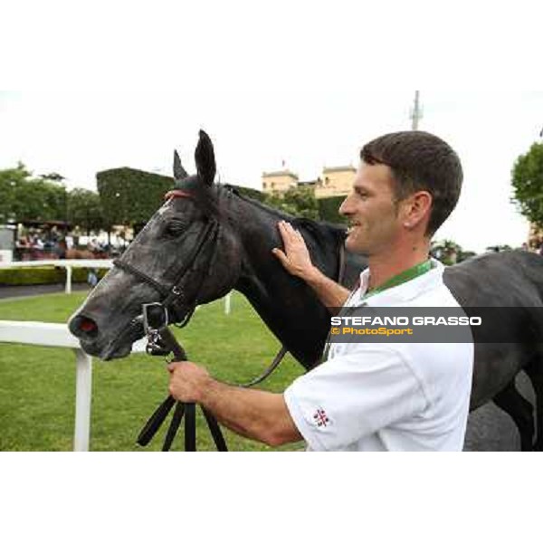 Francesco Dettori on Konkan wins the Premio Jebel Ali racecourse Rome, Capannelle racecourse,11th may 2014 photo Stefano Grasso