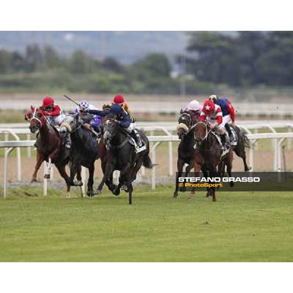 Francesco Dettori on Konkan wins the Premio Jebel Ali racecourse Rome, Capannelle racecourse,11th may 2014 photo Stefano Grasso