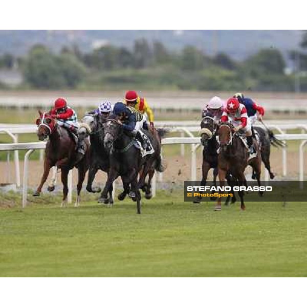 Francesco Dettori on Konkan wins the Premio Jebel Ali racecourse Rome, Capannelle racecourse,11th may 2014 photo Stefano Grasso