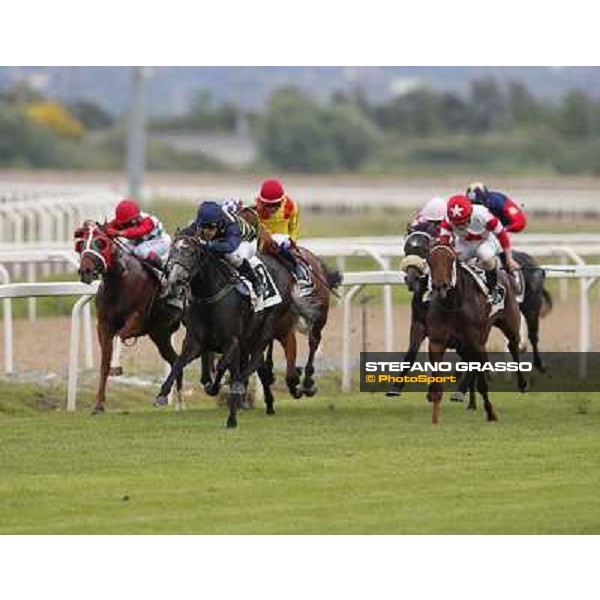 Francesco Dettori on Konkan wins the Premio Jebel Ali racecourse Rome, Capannelle racecourse,11th may 2014 photo Stefano Grasso