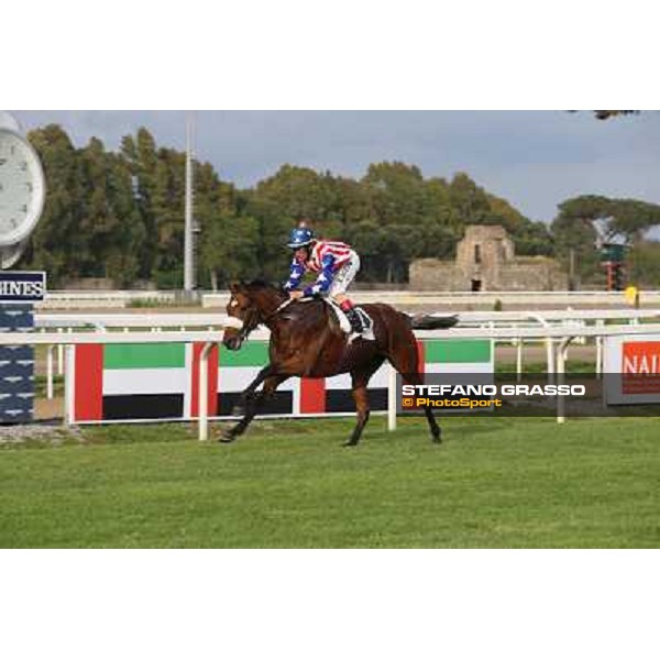 Andrea Atzeni on Cospirator wins the Premio Naip Stakes Rome, Capannelle racecourse,11th may 2014 photo Stefano Grasso