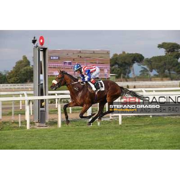 Andrea Atzeni on Cospirator wins the Premio Naip Stakes Rome, Capannelle racecourse,11th may 2014 photo Stefano Grasso