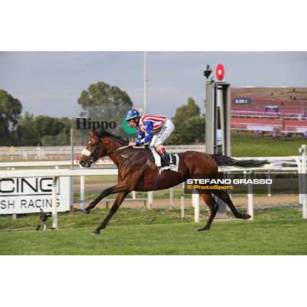 Andrea Atzeni on Cospirator wins the Premio Naip Stakes Rome, Capannelle racecourse,11th may 2014 photo Stefano Grasso