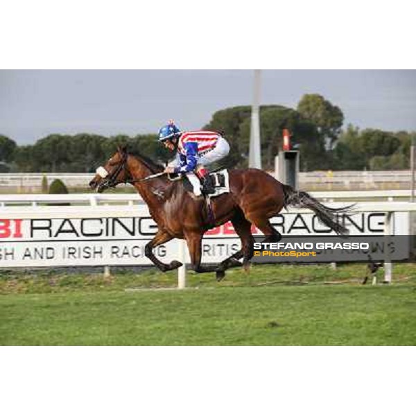 Andrea Atzeni on Cospirator wins the Premio Naip Stakes Rome, Capannelle racecourse,11th may 2014 photo Stefano Grasso