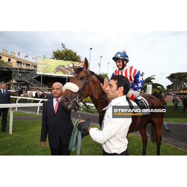 Andrea Atzeni on Cospirator wins the Premio Naip Stakes Rome, Capannelle racecourse,11th may 2014 photo Stefano Grasso