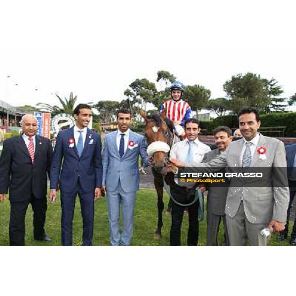 Andrea Atzeni on Cospirator wins the Premio Naip Stakes Rome, Capannelle racecourse,11th may 2014 photo Stefano Grasso