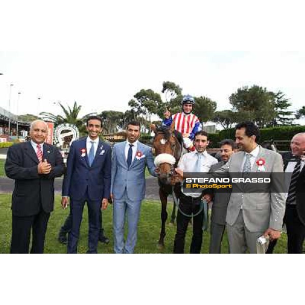 Andrea Atzeni on Cospirator wins the Premio Naip Stakes Rome, Capannelle racecourse,11th may 2014 photo Stefano Grasso