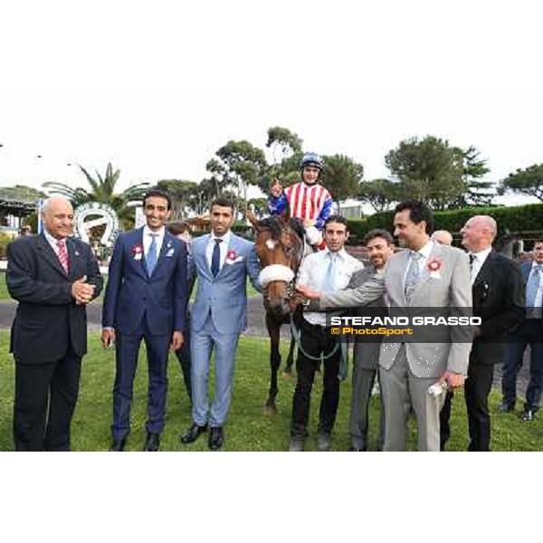 Andrea Atzeni on Cospirator wins the Premio Naip Stakes Rome, Capannelle racecourse,11th may 2014 photo Stefano Grasso