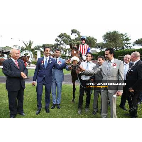 Andrea Atzeni on Cospirator wins the Premio Naip Stakes Rome, Capannelle racecourse,11th may 2014 photo Stefano Grasso