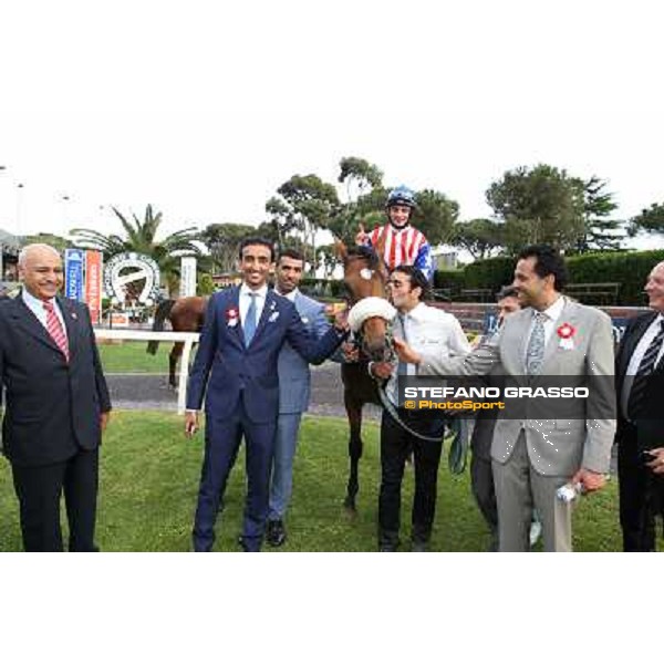 Andrea Atzeni on Cospirator wins the Premio Naip Stakes Rome, Capannelle racecourse,11th may 2014 photo Stefano Grasso