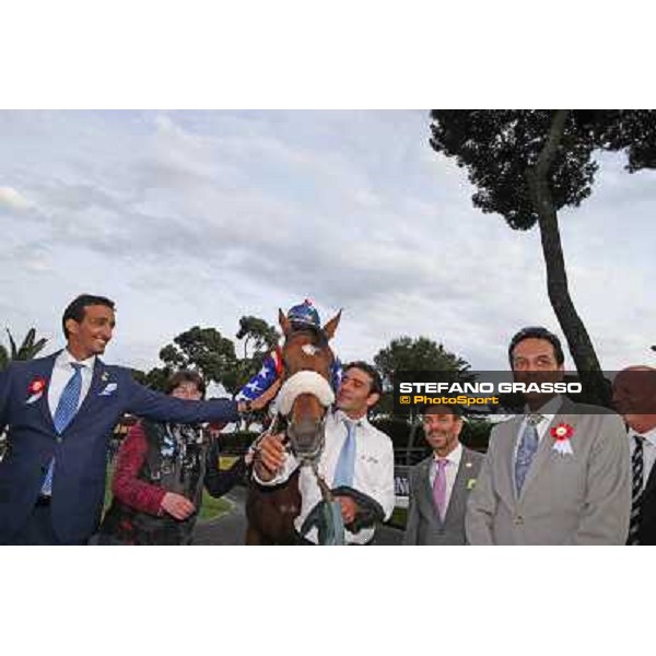 Andrea Atzeni on Cospirator wins the Premio Naip Stakes Rome, Capannelle racecourse,11th may 2014 photo Stefano Grasso