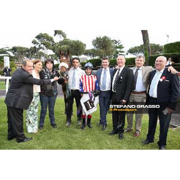 Andrea Atzeni on Cospirator wins the Premio Naip Stakes Rome, Capannelle racecourse,11th may 2014 photo Stefano Grasso