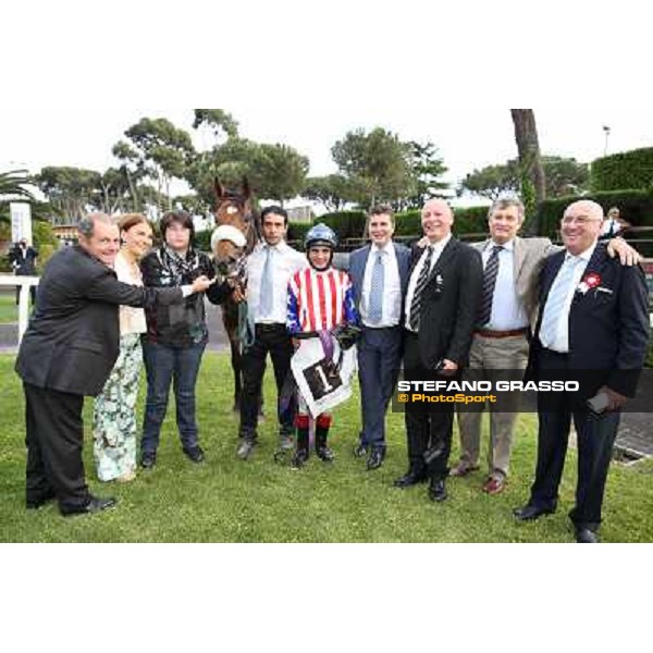 Andrea Atzeni on Cospirator wins the Premio Naip Stakes Rome, Capannelle racecourse,11th may 2014 photo Stefano Grasso