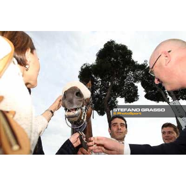 Andrea Atzeni on Cospirator wins the Premio Naip Stakes Rome, Capannelle racecourse,11th may 2014 photo Stefano Grasso