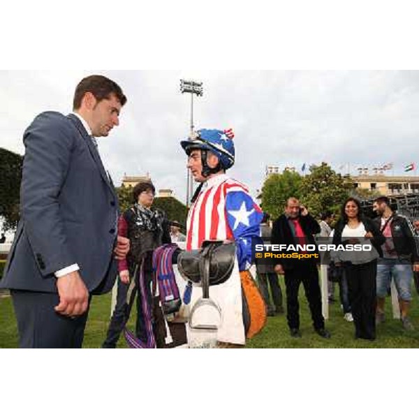 Andrea Atzeni on Cospirator wins the Premio Naip Stakes Rome, Capannelle racecourse,11th may 2014 photo Stefano Grasso