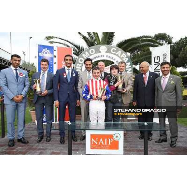 Andrea Atzeni on Cospirator wins the Premio Naip Stakes Rome, Capannelle racecourse,11th may 2014 photo Stefano Grasso