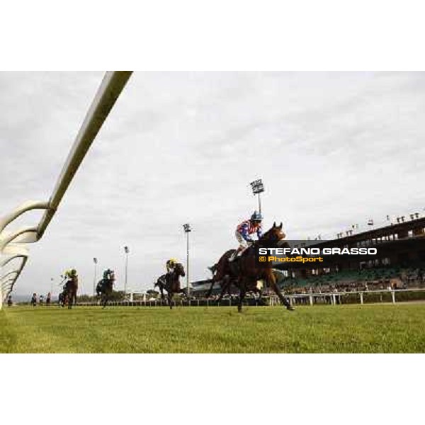 Andrea Atzeni on Cospirator wins the Premio Naip Stakes Rome, Capannelle racecourse,11th may 2014 photo Stefano Grasso