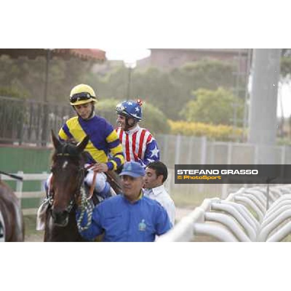 Andrea Atzeni on Cospirator wins the Premio Naip Stakes Rome, Capannelle racecourse,11th may 2014 photo Stefano Grasso