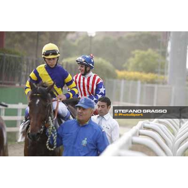 Andrea Atzeni on Cospirator wins the Premio Naip Stakes Rome, Capannelle racecourse,11th may 2014 photo Stefano Grasso