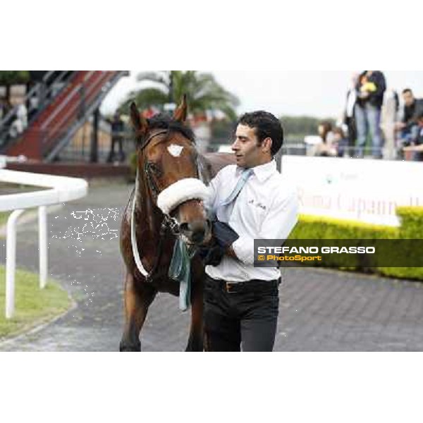 Andrea Atzeni on Cospirator wins the Premio Naip Stakes Rome, Capannelle racecourse,11th may 2014 photo Stefano Grasso