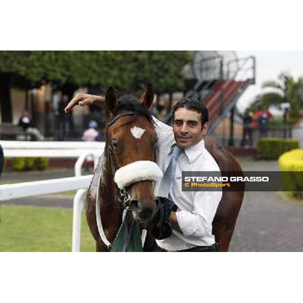 Andrea Atzeni on Cospirator wins the Premio Naip Stakes Rome, Capannelle racecourse,11th may 2014 photo Stefano Grasso