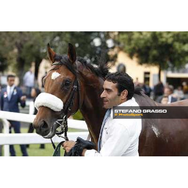 Andrea Atzeni on Cospirator wins the Premio Naip Stakes Rome, Capannelle racecourse,11th may 2014 photo Stefano Grasso