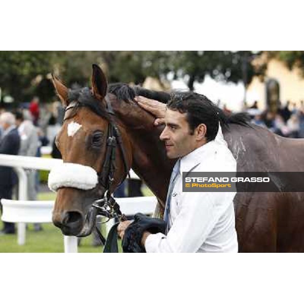 Andrea Atzeni on Cospirator wins the Premio Naip Stakes Rome, Capannelle racecourse,11th may 2014 photo Stefano Grasso