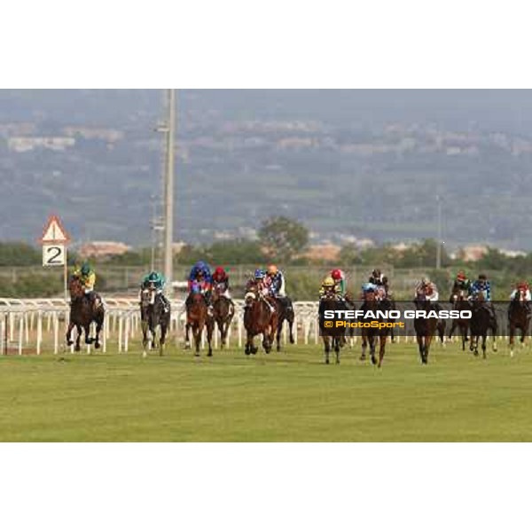 Andrea Atzeni on Cospirator wins the Premio Naip Stakes Rome, Capannelle racecourse,11th may 2014 photo Stefano Grasso