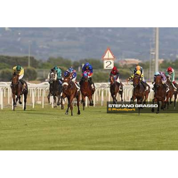 Andrea Atzeni on Cospirator wins the Premio Naip Stakes Rome, Capannelle racecourse,11th may 2014 photo Stefano Grasso