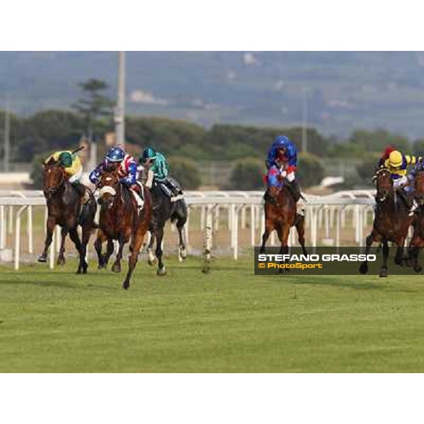 Andrea Atzeni on Cospirator wins the Premio Naip Stakes Rome, Capannelle racecourse,11th may 2014 photo Stefano Grasso