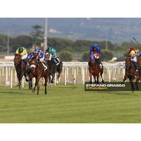 Andrea Atzeni on Cospirator wins the Premio Naip Stakes Rome, Capannelle racecourse,11th may 2014 photo Stefano Grasso