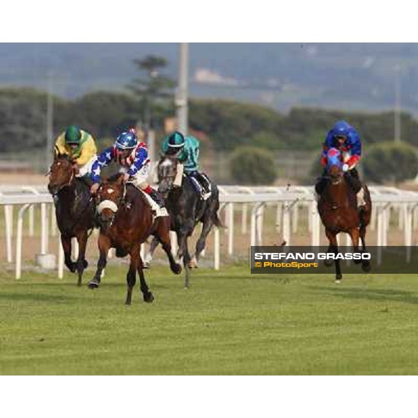 Andrea Atzeni on Cospirator wins the Premio Naip Stakes Rome, Capannelle racecourse,11th may 2014 photo Stefano Grasso