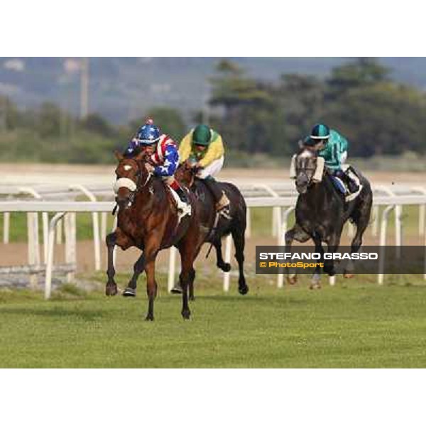 Andrea Atzeni on Cospirator wins the Premio Naip Stakes Rome, Capannelle racecourse,11th may 2014 photo Stefano Grasso