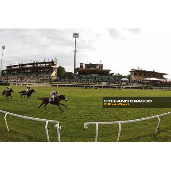 Andrea Atzeni on Cospirator wins the Premio Naip Stakes Rome, Capannelle racecourse,11th may 2014 photo Stefano Grasso