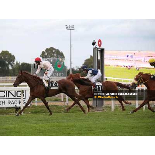 Gavino Sanna on Sibillina - PSA wins the Premio Madjani Shadwell Arabian Stakes Rome, Capannelle racecourse,11th may 2014 photo Stefano Grasso