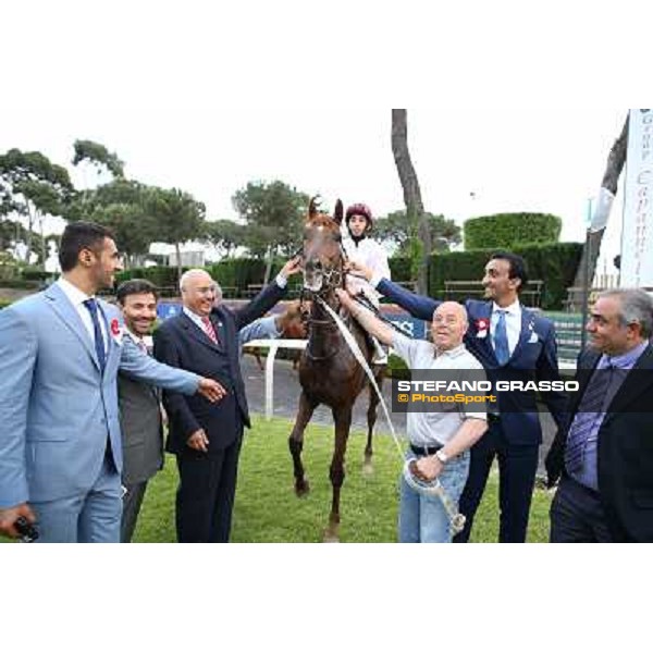 Gavino Sanna on Sibillina - PSA wins the Premio Madjani Shadwell Arabian Stakes Rome, Capannelle racecourse,11th may 2014 photo Stefano Grasso